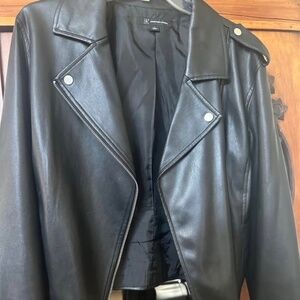 INC faux leather jacket and faux leather pants